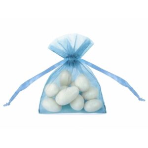 40x stuks Blauwe organza cadeauzakjes 10 cm 10209163