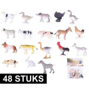 48x Boerderij speelgoed diertjes/dieren 2-6 cm 10162220