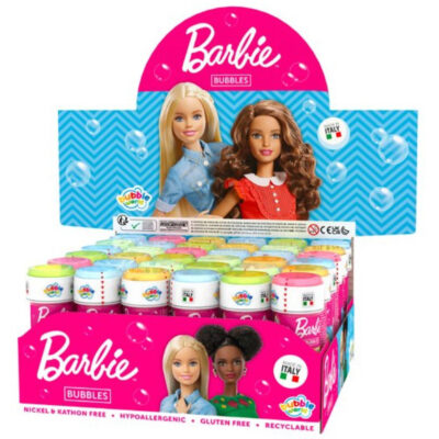 4x Barbie bellenblaas flesjes met bal spelletje in dop 60 ml voor kinderen 10334571