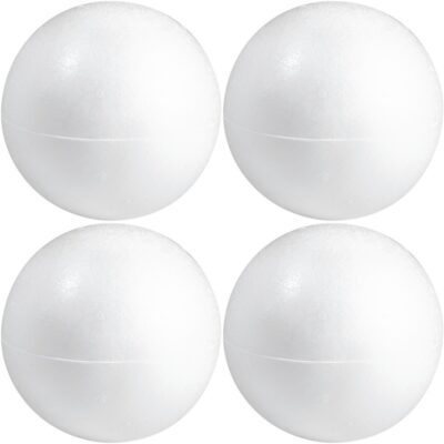 4x Beschilderbare piepschuim holle ballen/bollen 25 cm twee helften 10159307