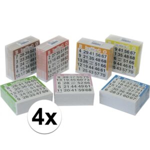 4x Bingo kaarten 1-75 gekleurd 10105666