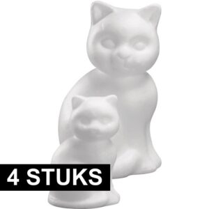 4x Hobbymateriaal piepschuim katten 23 cm 10162173