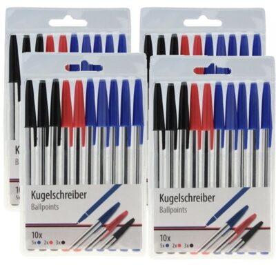 4x Kleuren balpennen 10 stuks 10155482