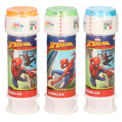 4x Marvel Spiderman bellenblaas flesjes met bal spelletje in dop 60 ml voor kinderen 10335218