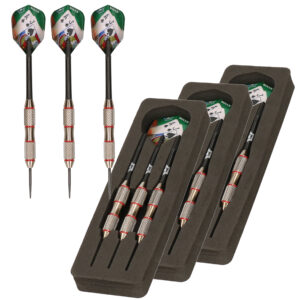 4x Set van 3 dartpijlen Blackjack Brass Red 25 grams 10234448