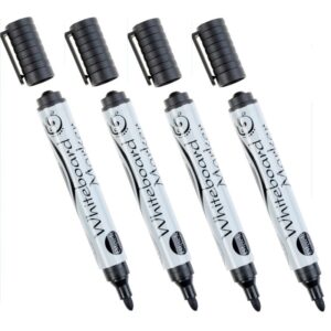 4x Whiteboard markers / stiften zwart 10179431