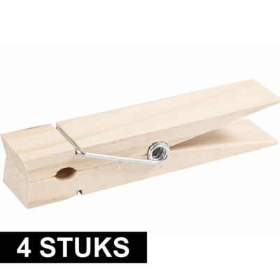 4x XXL houten knijpers 15 cm 10140692