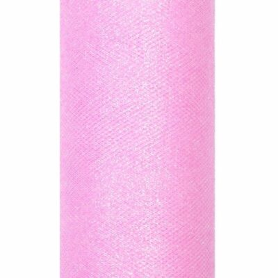 4x stuks rollen Glitter tule gaatjes stof roze 15 x 900 cm breed 10206816