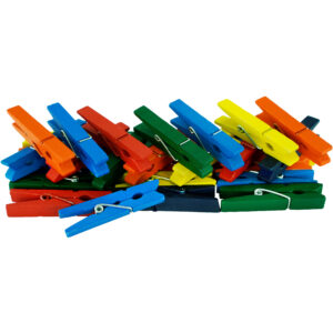 50x stuks multi-color kleur hobby knutselen mini knijpers/knijpertjes 4.5 cm 10333132