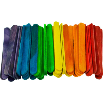 50x stuks muti-color kleur hobby knutselen houtjes/ijslollie stokjes 114 x 10 mm 10333126