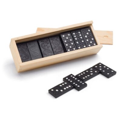 5x Domino spellen in houten kistje 10239847