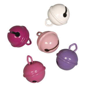 5x Metalen belletjes roze mix 19 mm hobby/knutsel benodigdheden 10065315