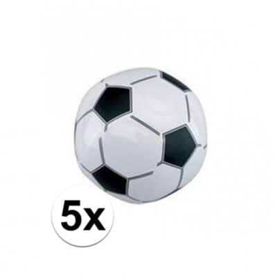 5x Opblaasbare voetballen strandbal 10124590