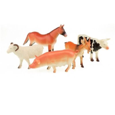 5x Plastic speelgoed boerderijdieren figuren 10177736