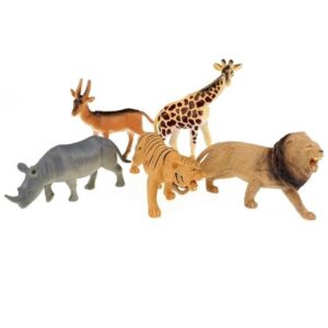 5x Plastic speelgoed safaridieren figuren 10177737