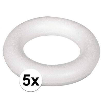 5x styropor ringen/kransen 15 cm 10111426