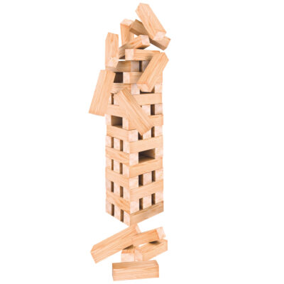 60-delige stapeltoren evenwichtsspel van hout 51 cm 10362302