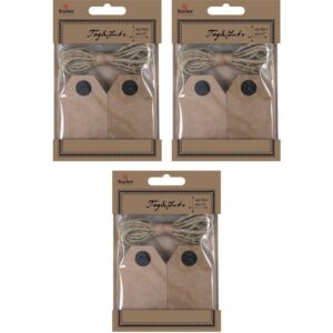 60x Cadeau tags/labels kraftpapier/karton aan jute touw 7 cm 10176993