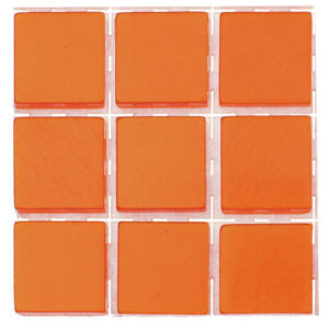 63x stuks mozaieken maken steentjes/tegels kleur oranje 10 x 10 x 2 mm 10263495