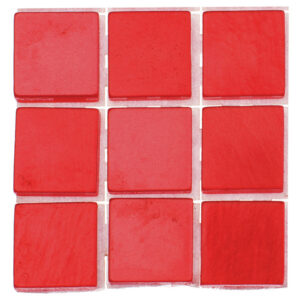 63x stuks mozaieken maken steentjes/tegels kleur rood 10 x 10 x 2 mm 10263496