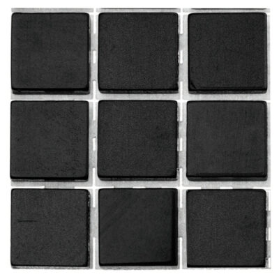 63x stuks mozaieken maken steentjes/tegels kleur zwart 10 x 10 x 2 mm 10263506