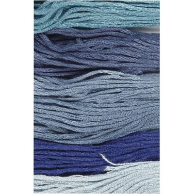 6x Hobby naaigaren/borduurgaren blauwtinten 1mm 10135821