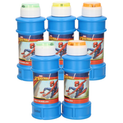 6x Marvel Spiderman bellenblaas flesjes met bal spelletje in dop 175 ml voor kinderen 10335210