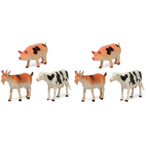 6x Plastic boerderij dieren speelgoed figuren 17 cm voor kinderen 10208896