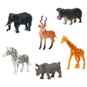 6x Plastic safari/jungle dieren speelgoed figuren 14 cm voor kinderen 10207240