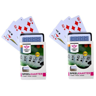 6x Speelkaarten plastic poker/bridge/kaartspel in box 10239888