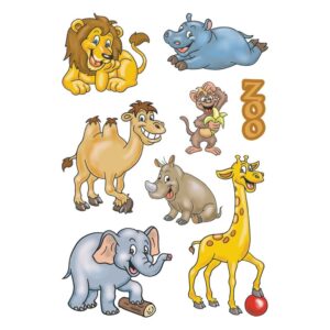 72x Dierentuin dieren stickertjes voor kinderen 10139738