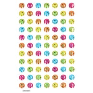 75x gekleurde smiley stickers op vel 10102111