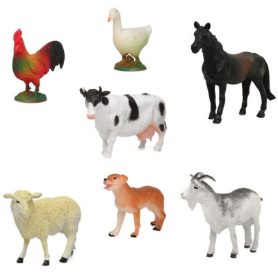 7x Plastic boerderij dieren speelgoed figuren 9 cm voor kinderen 10207307