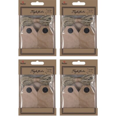 80x Cadeau tags/labels kraftpapier/karton aan jute touw 7 cm 10176994