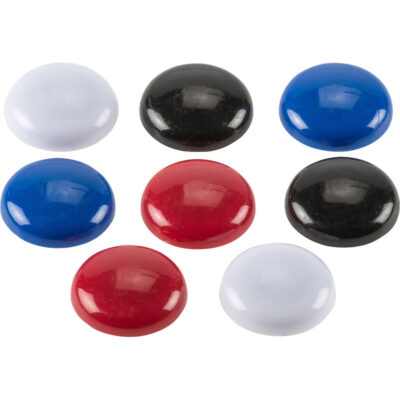 8x stuks memo / whiteboard magneten zwart / wit / blauw / rood 10237084