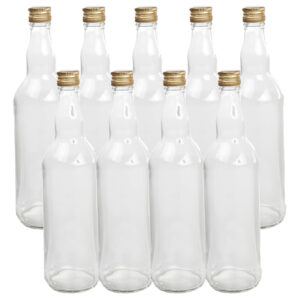 9x Stuks DIY glazen cadeau/decoratie flesjes 700 ml met dop 8 x 27 cm 10305625