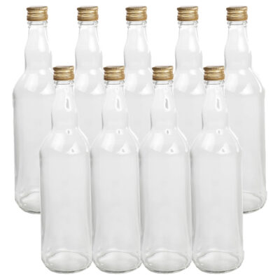 9x Stuks DIY glazen cadeau/decoratie flesjes 700 ml met dop 8 x 27 cm 10305625