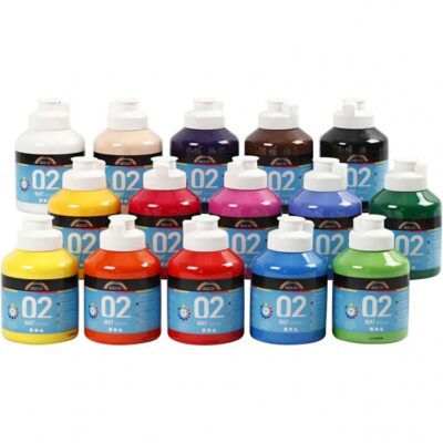 A Color acrylverf mat 15 stuks 500 ml multicolor 332646