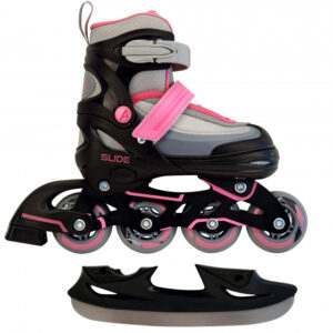 AMIGO 2 in 1 inlineskates en schaatsen meisjes zwart/roze mt 34/37 526315