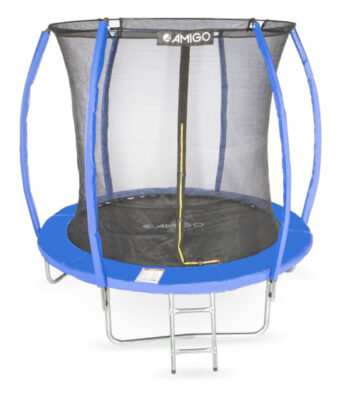 AMIGO trampoline Basic met veiligheidsnet en ladder 244 cm blauw 1020511