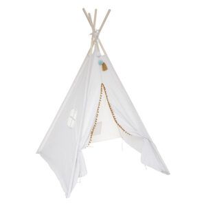 Atmosphera Tipi speeltent voor kinderen - 120 x 120 x 160 cm - beige - wigwam 10378040