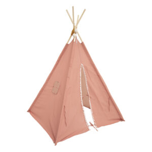 Atmosphera Tipi speeltent voor kinderen - 120 x 120 x 160 cm - zalm roze - wigwam 10378048