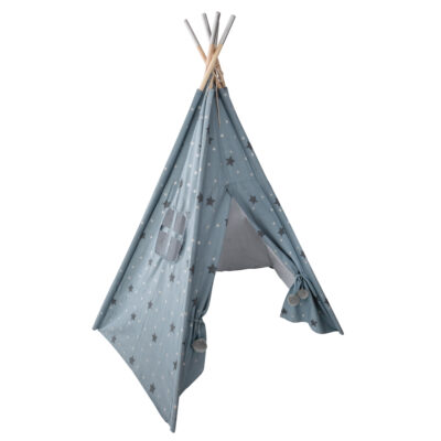 Atmosphera Tipi speeltent voor kinderen - 130 x 130 x 160 cm - blauw - wigwam 10378038