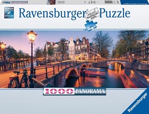 Avond in Amsterdam Panorama Puzzel (1000 stukjes) 32076797197