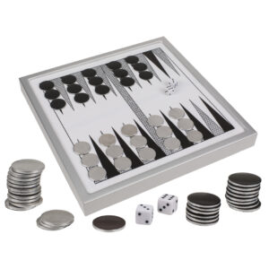 Backgammon spel met metalen fiches 10224366