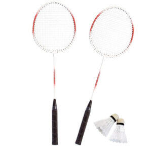 Badminton set rood/wit met 2 shuttles en opbergtas 10201618