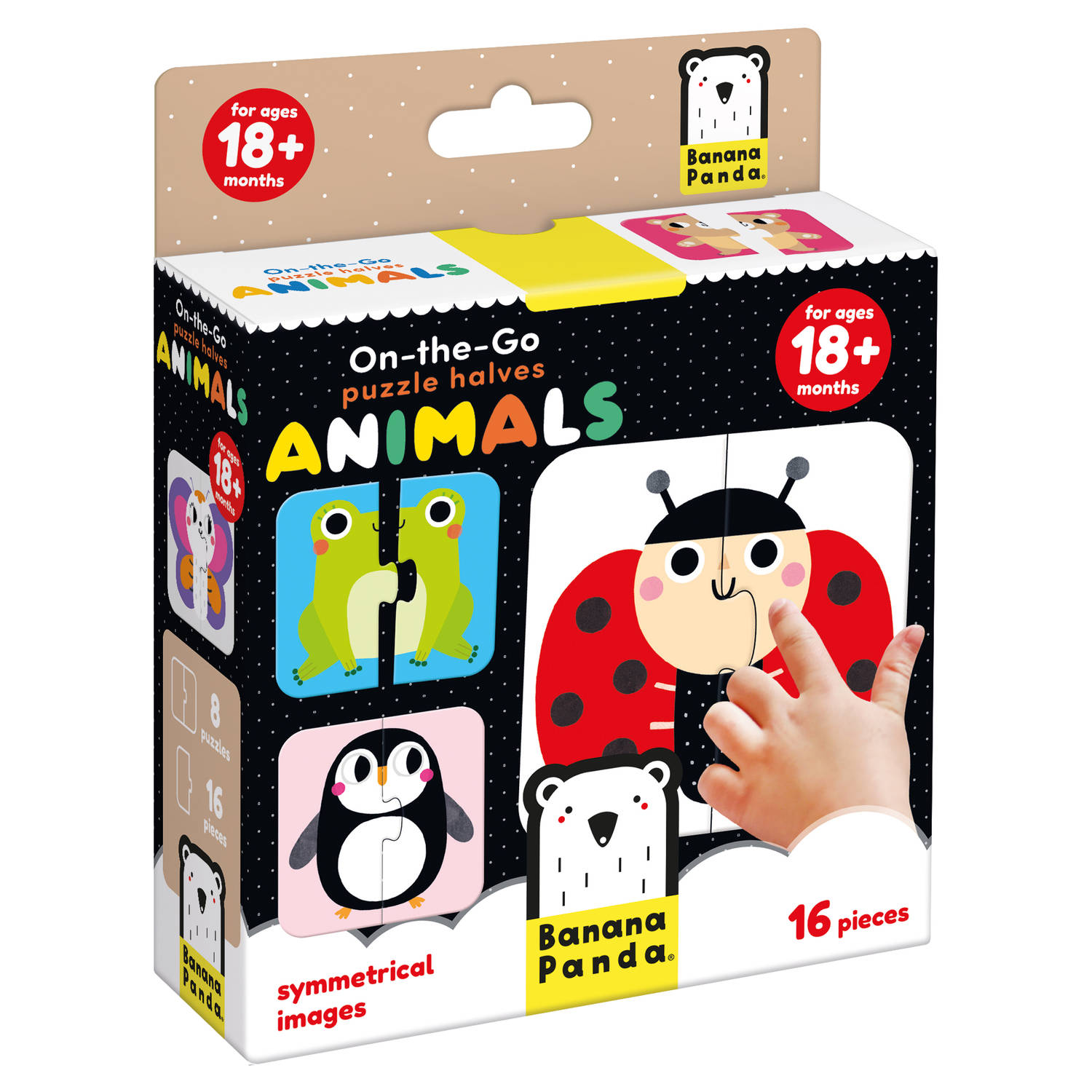 Banana Panda On-the-Go Puzzel halve dieren 18m+ 3985906