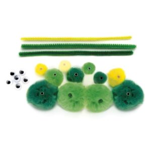 Basis knutsel pakket groene rups van pompons 10106550