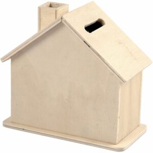 Beschilderbare hobby/knutsel spaarpot houten huisje 10 cm 10090441