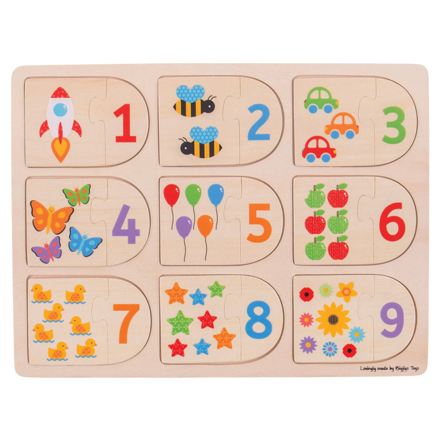 Bigjigs Puzzel Plaatjes en Getallen 4153046